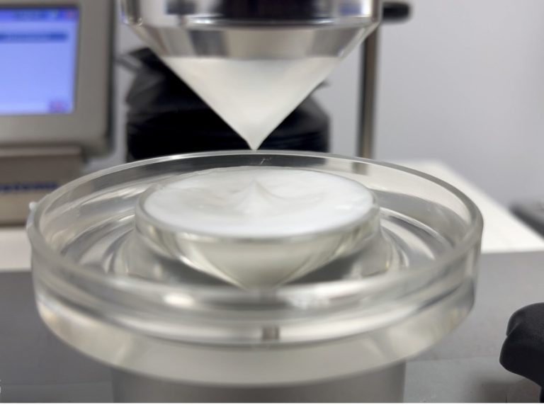 Spreadability analysis of ointments in a lab.